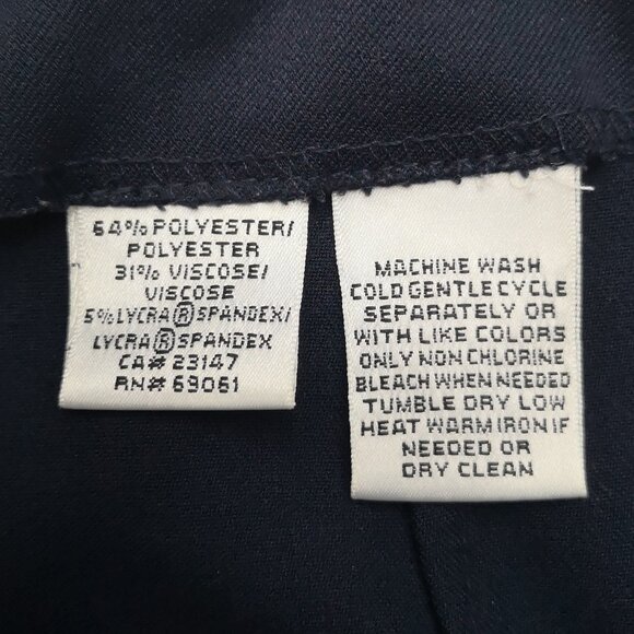 Talbots Petites Stretch Ladies Size 10P Navy Made in USA Size Zipper Pants - Picture 4 of 10